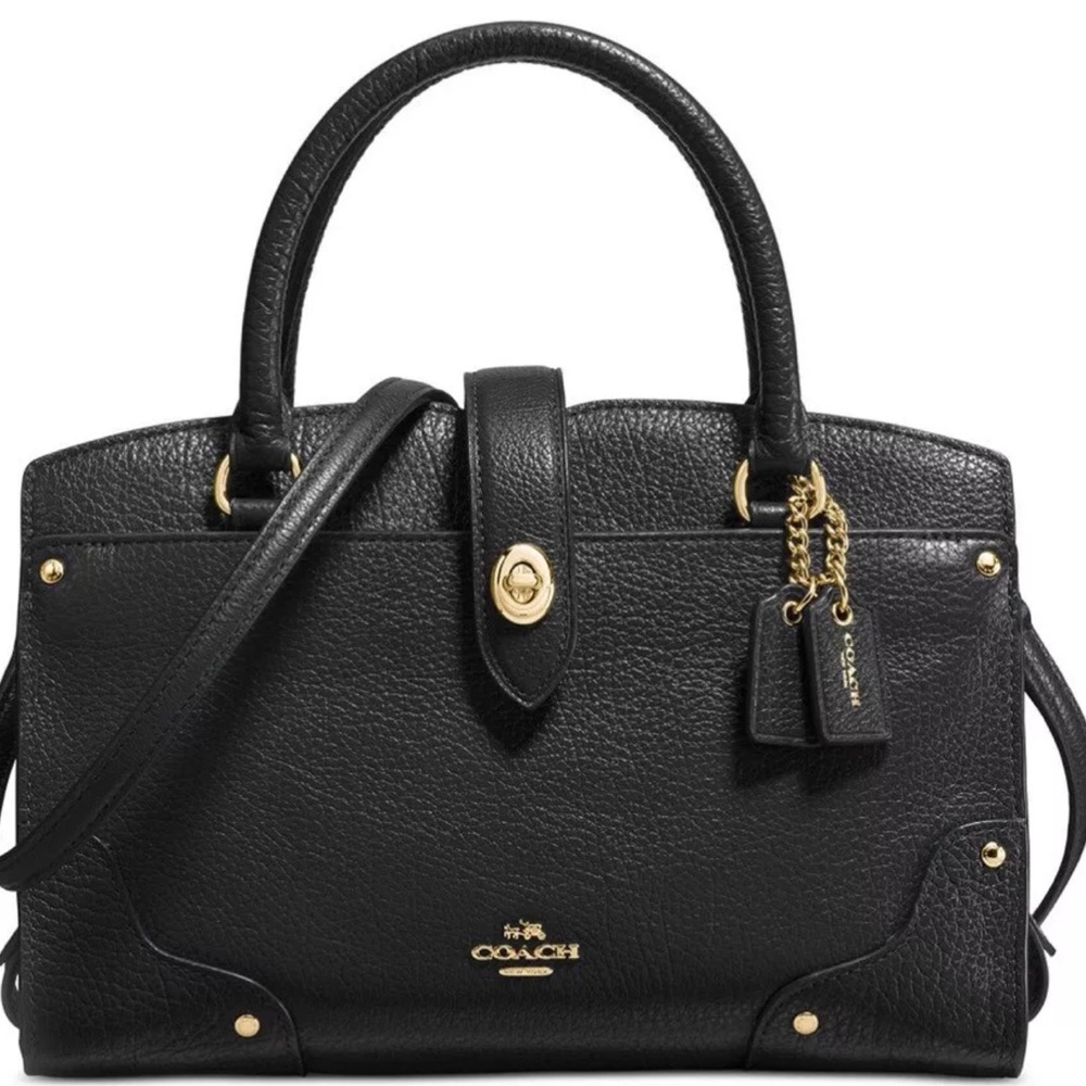 🐎COACH MERCER🐎 TOTE BAG SATCHEL LEATHER NAVY BLUE